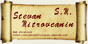 Stevan Mitrovčanin vizit kartica